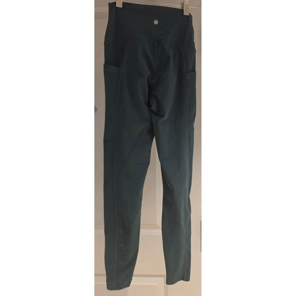 Yogalicious Lux Womens XS Green High Waisted Pocket Leggings Gym Yoga RN 144527 - Picture 2 of 3